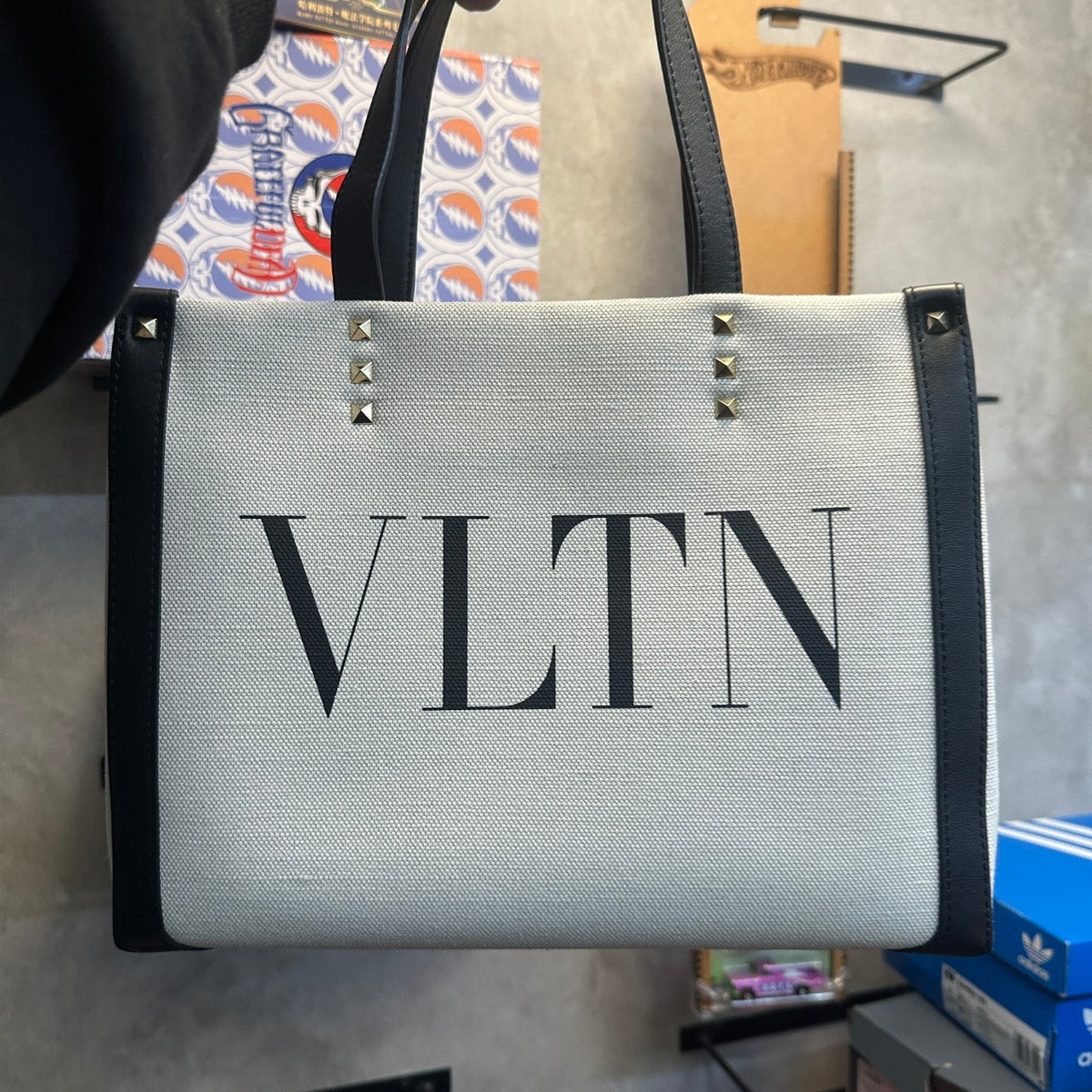 VALENTINO GARAVANI VLTN CANVAS TOTE BAG