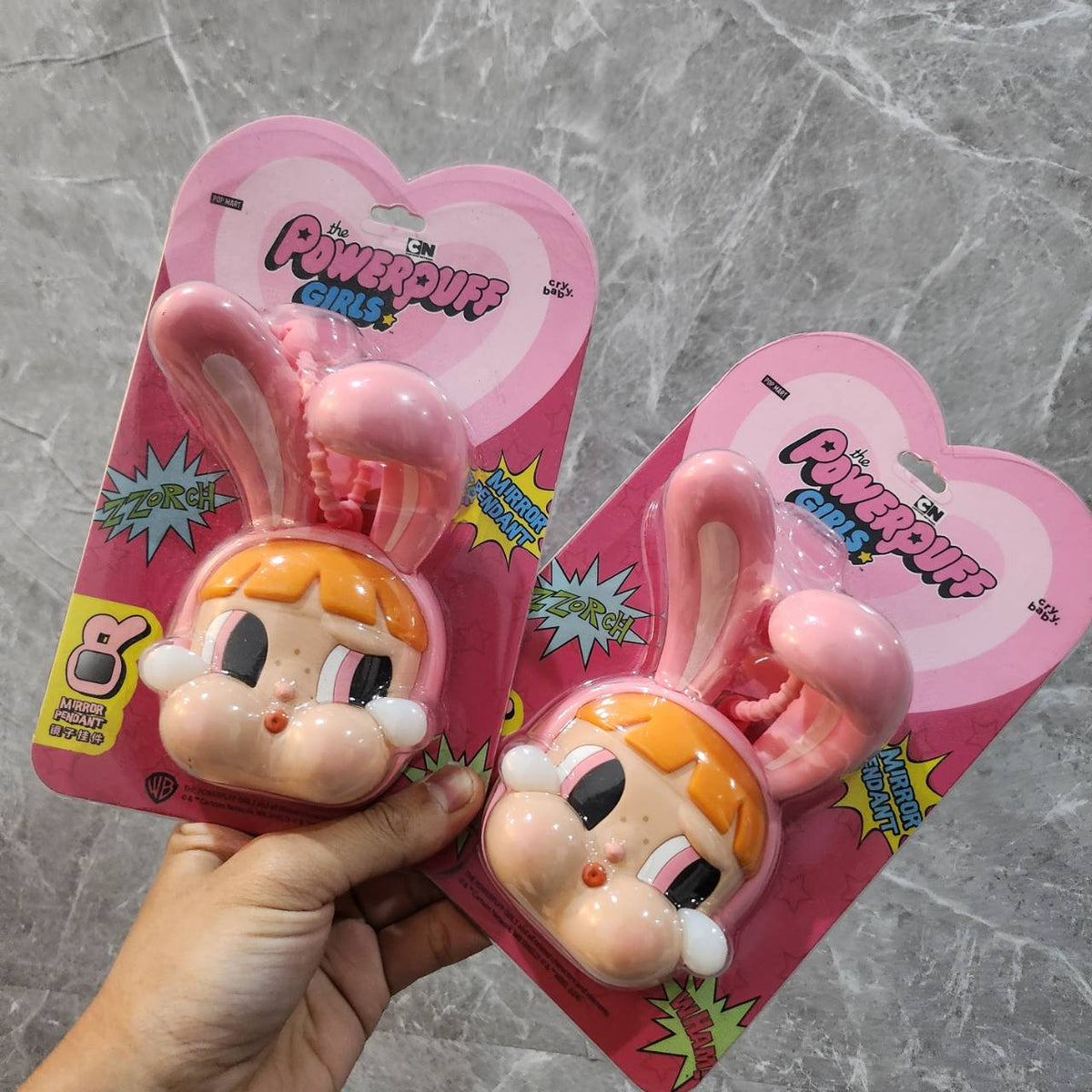 CRYBABY X POWERPUFF GIRL MIRROR PENDANT KEYCHAIN