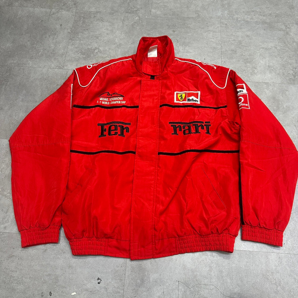 VINTAGE FERRARI MARLBORO MICHAEL SCHUMACHER F1 RACING JACKET SIZE L